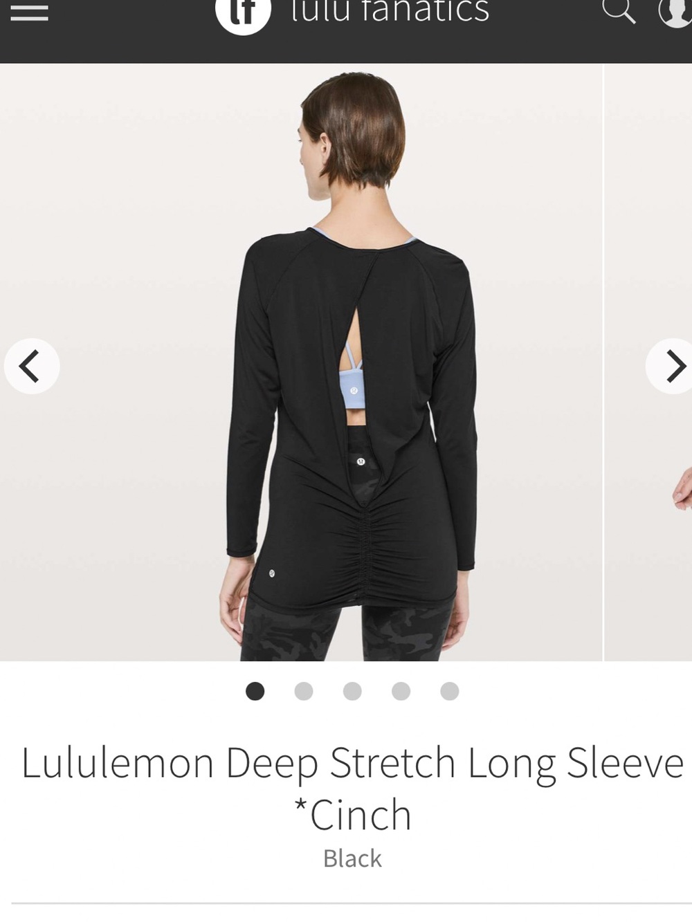Lululemon Lululemon Deep Stretch Long Sleeve Cinch